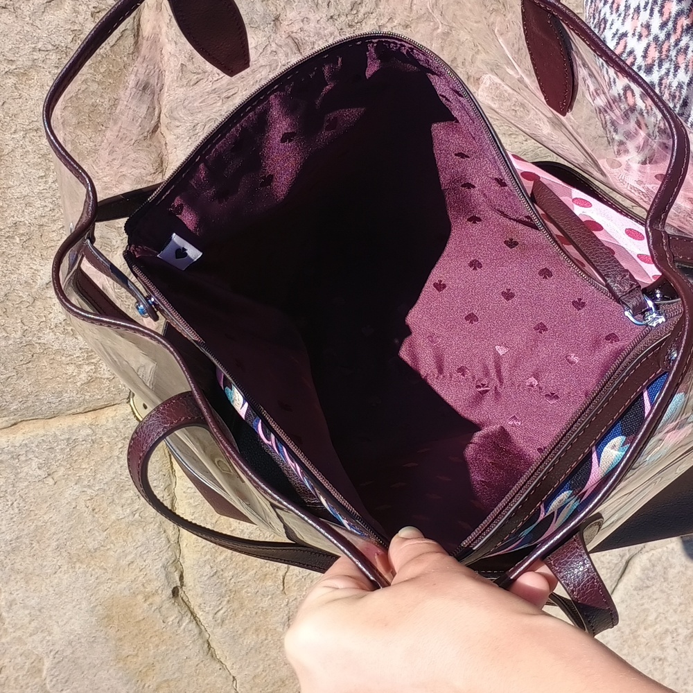 Kate Spade Ash See-through Geo Bird Tote Bag LIKE NEW! Retail $329 - Picture 5 of 7